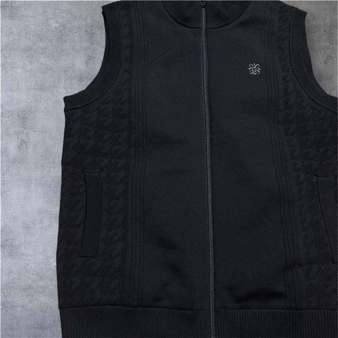 ✨極美品✨　St Andrews 天竺千鳥　リバーシブル　ニットベスト　黒　L