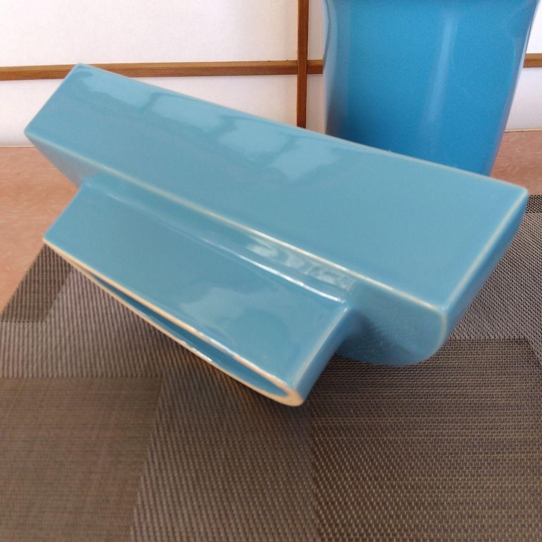 ★小原流 生け花 水色花器三品　 No.山の香10/2
