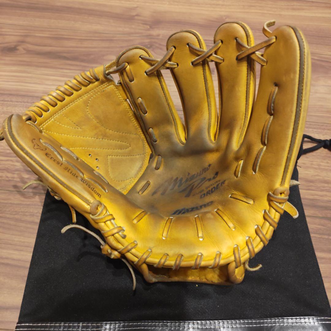 Mizuno Pro 硬式グローブ イエロー 袋付き