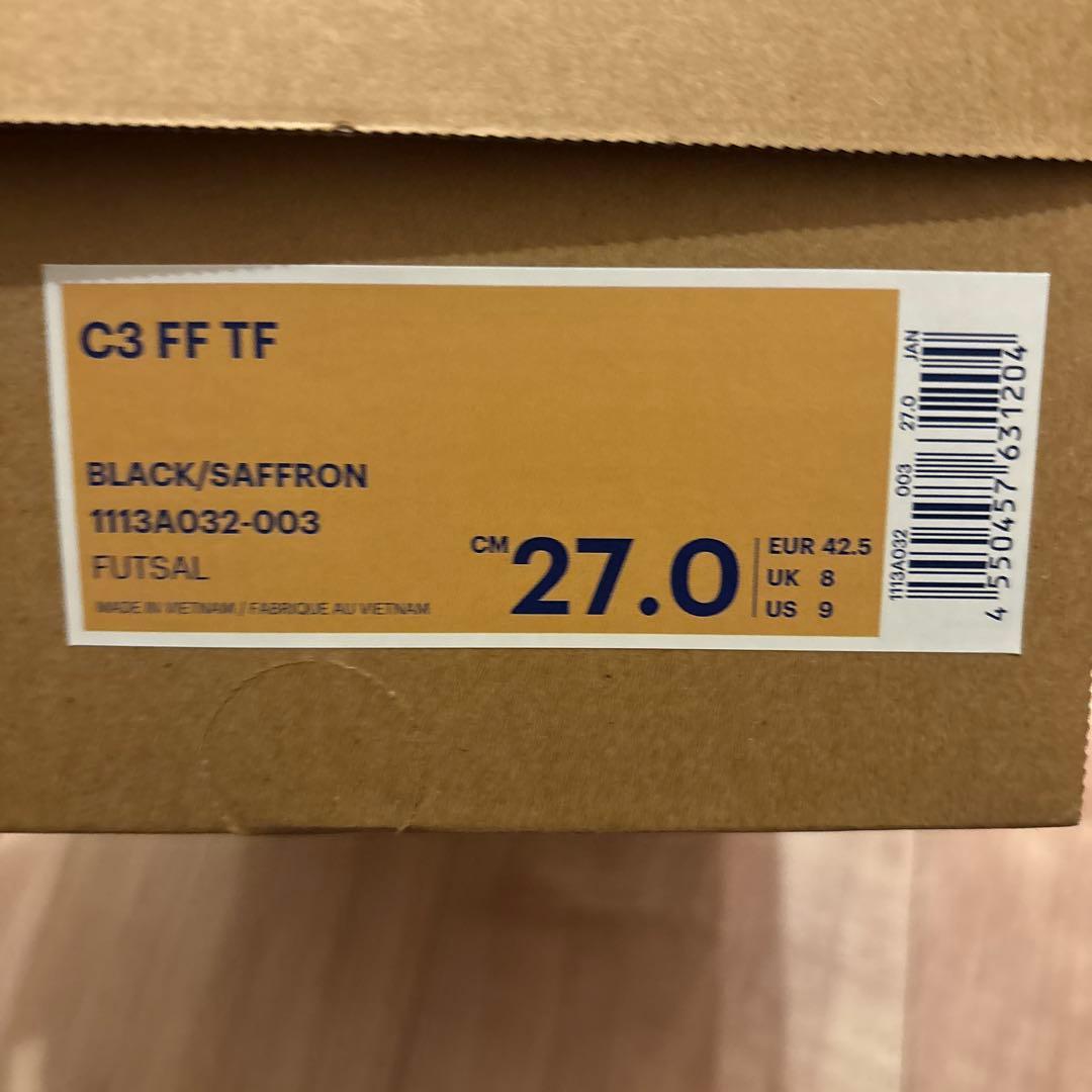 asics サッカーシューズ 黒/黄 新品　アシックスC3 サイズ27センチ