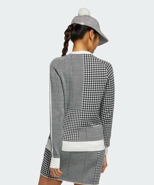 adidas GOLF 長袖クルーネックセーター M チェック柄