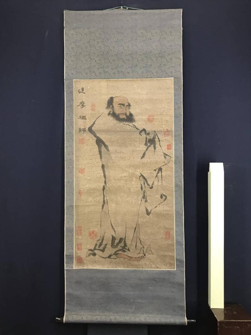 【複製】作者不詳/達磨図/ダルマ図/達磨大師/工芸品/掛軸/名家伝来AD-777