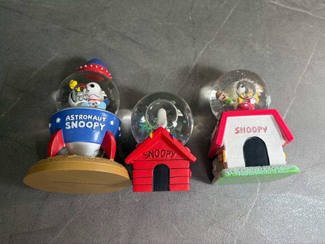 スヌーピー スノードーム３個セット　SNOOPY ロケット　パペット　クリスマス