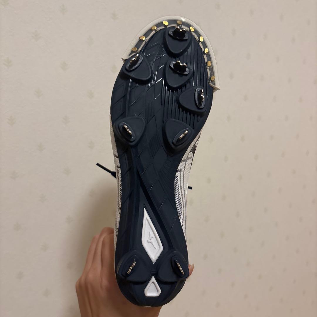 Mizuno スパイクシューズ 24.5cm ホワイト/ネイビー