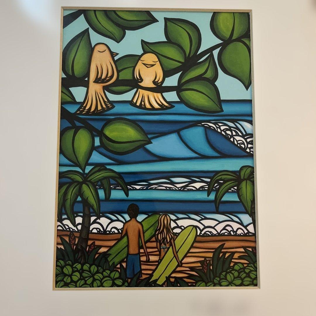 【美品】ヘザーブラウンHeather Brown “自然と海”絵画art