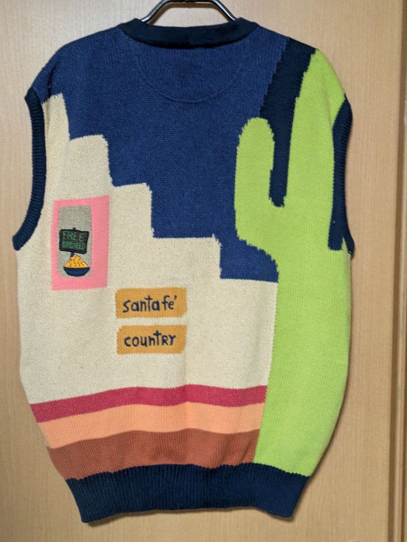 カステルバジャック×ワーナーブラザーズ　コットンニットベスト　刺繍イタリア製48