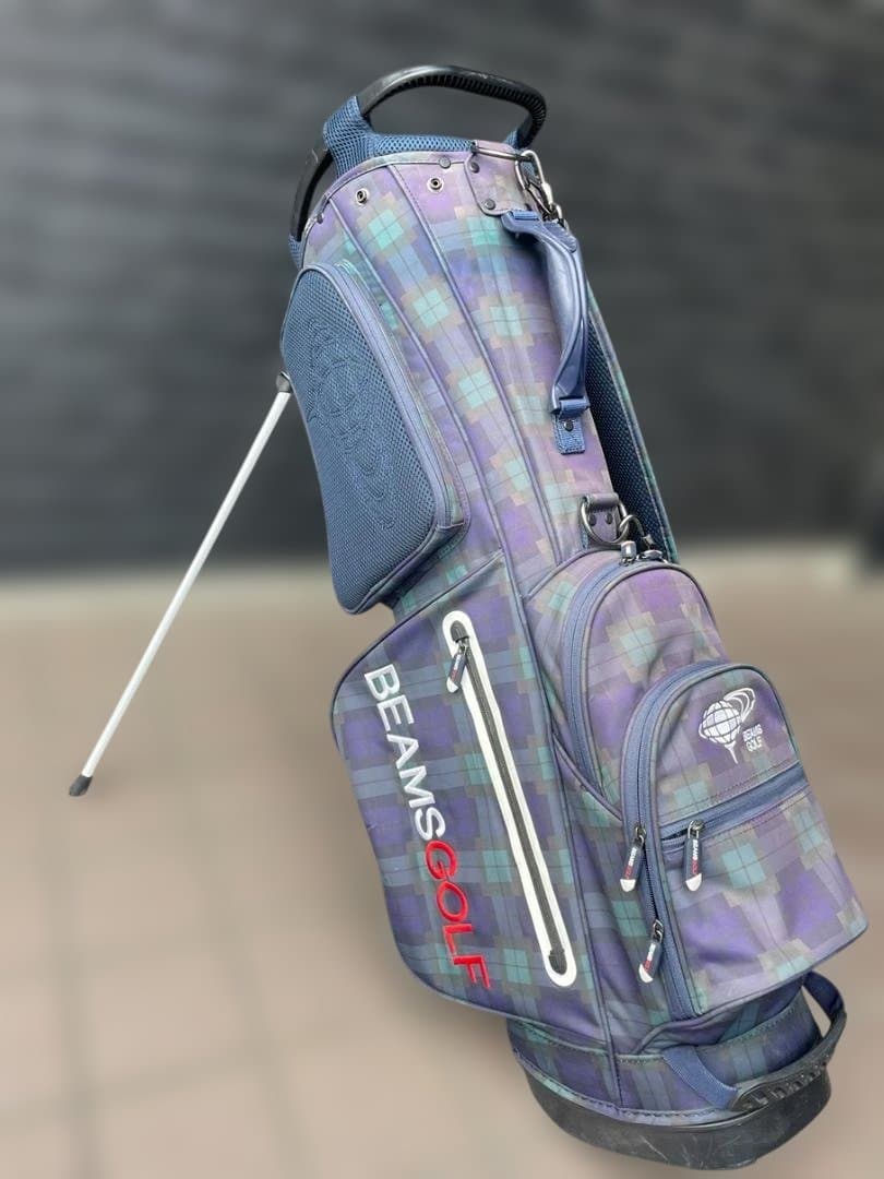 BEAMS GOLF スタンドバッグ チェック柄