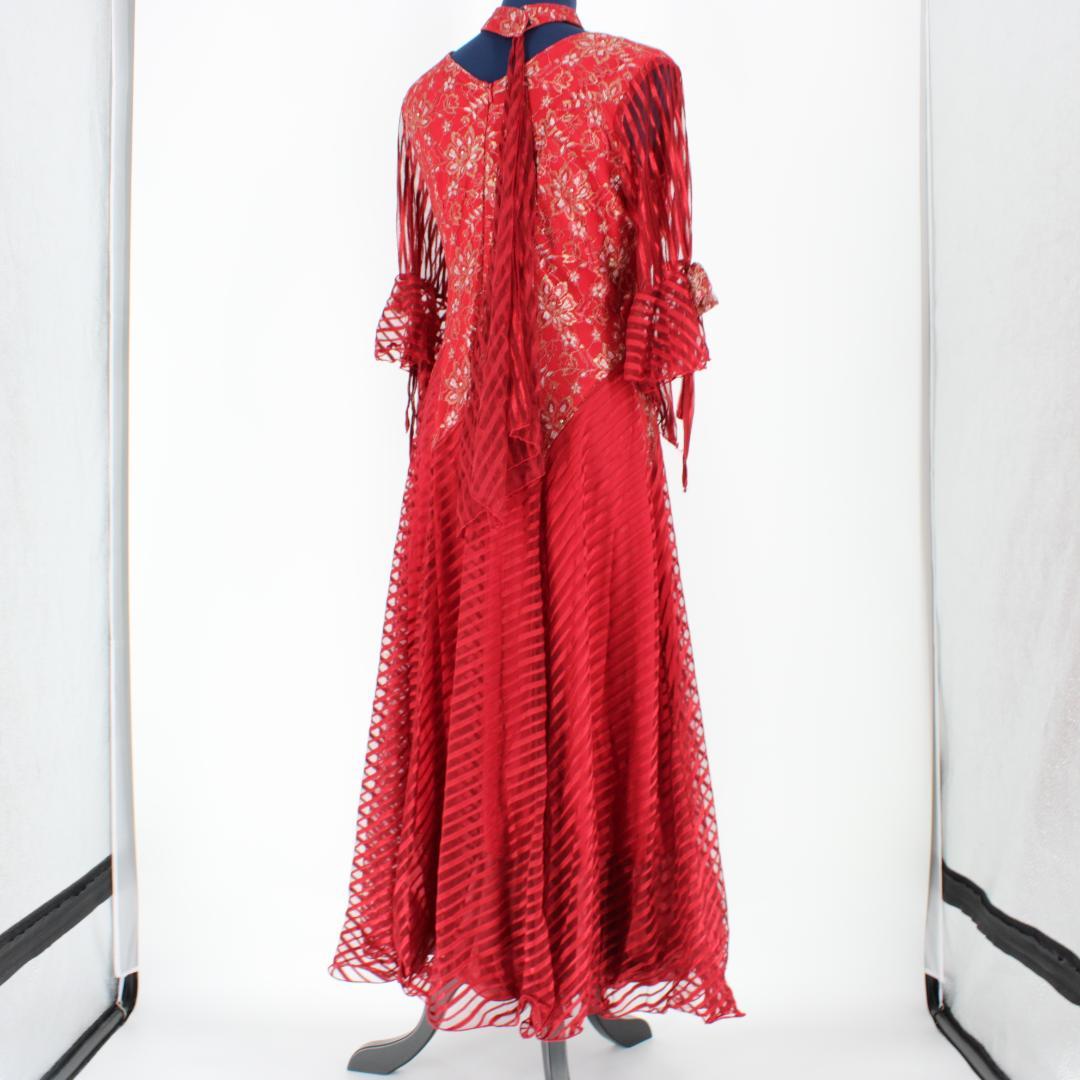 【美品 社交ダンス衣装】ワンピース ドレス prima boutique レッド