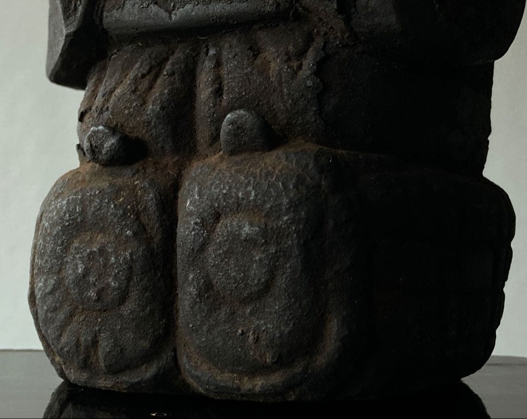 【古格の傑作 大黒天 木彫 約14㎝ 江戸中期頃】民間信仰郷土玩具持念仏仏像古物