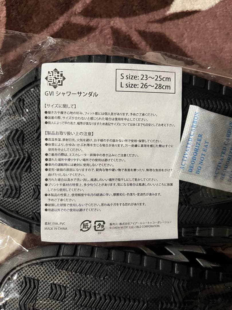 布袋寅泰 HOTEI GⅥツアーグッズ　シャワーサンダル　Lサイズ