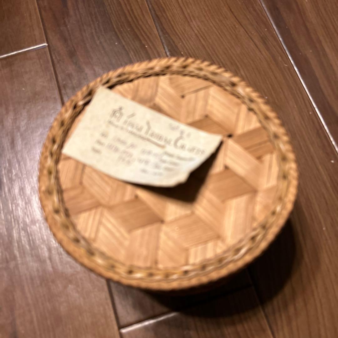 ラフ族　入れ子式カゴ　丸カゴ　蓋付き　３点セット　竹籠　ラタン　バンブー