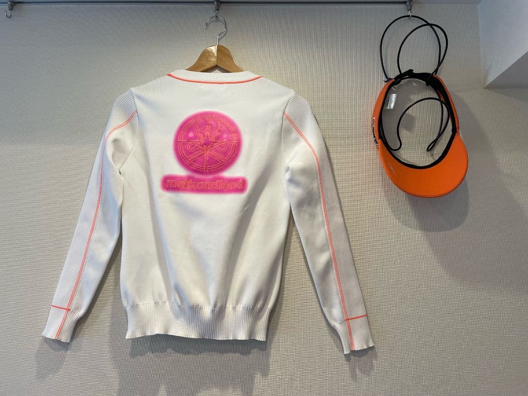 美品✦マークアンドロナ✦サマーニット＋サンバイザーオレンジセットアップ