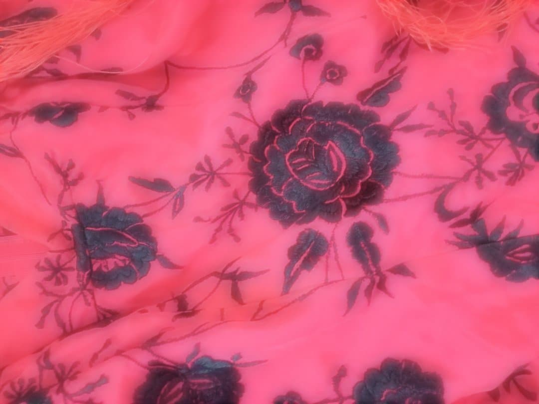 マントンドレス 花柄刺繍