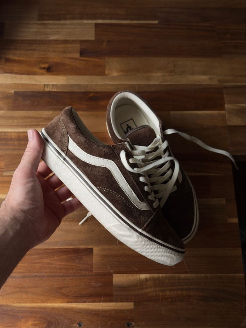 VANS Old Skoolブラウン スエード スニーカー (26cm)