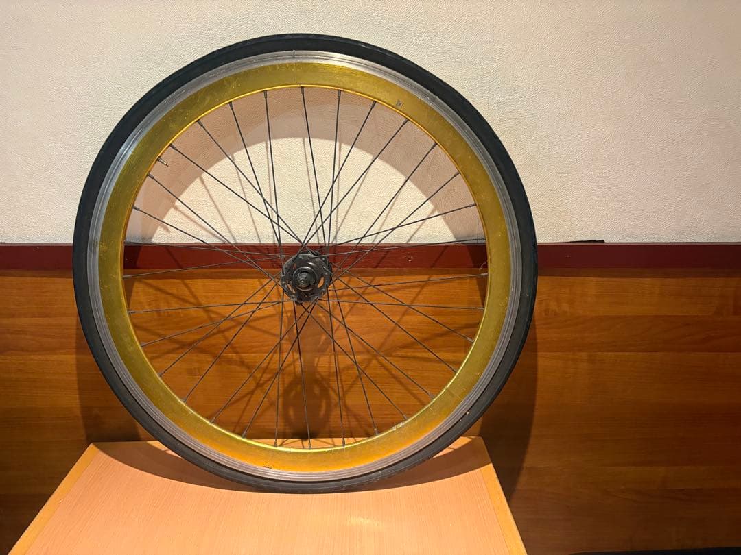 自転車ホイール ゴールド シルバー Joytech ピストンバイク