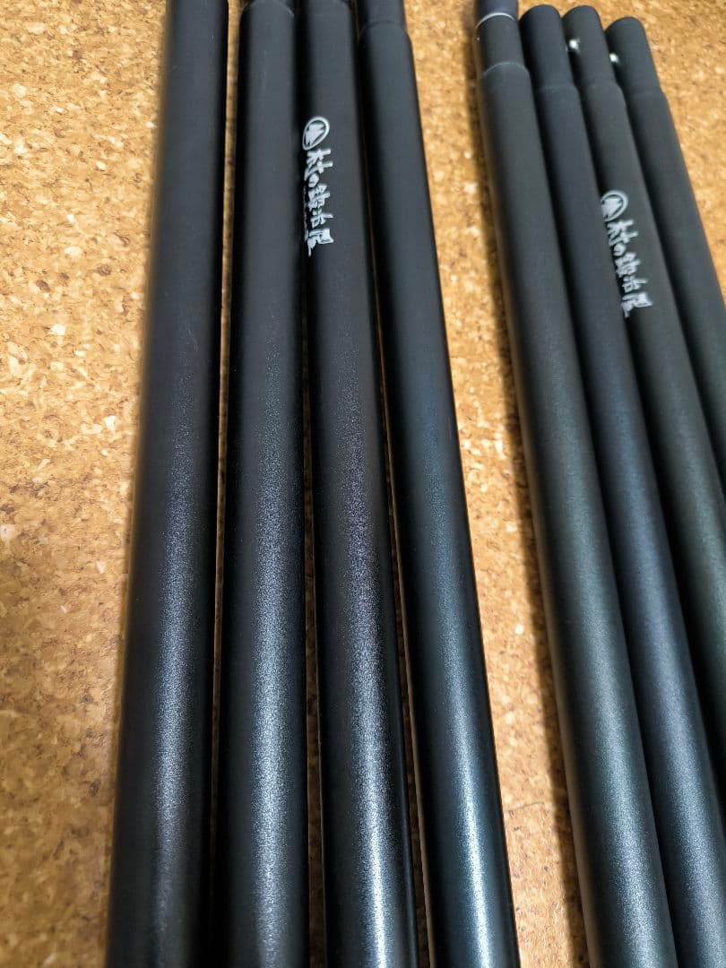 村の鍛冶屋 伸縮アルミタープポール ブラック2本セット