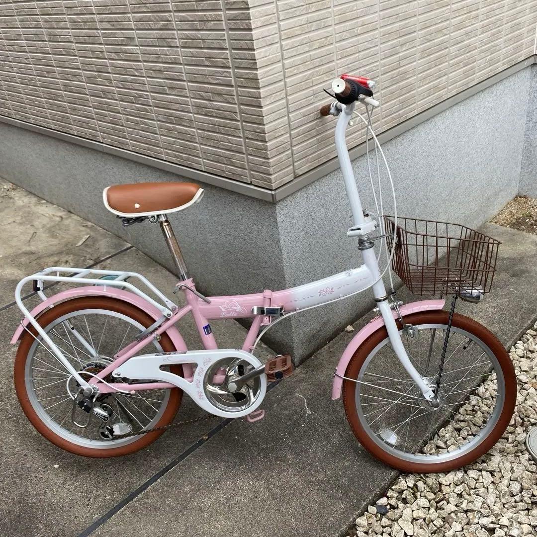 子供用自転車 20インチ　ピンク ブラウンタイヤ