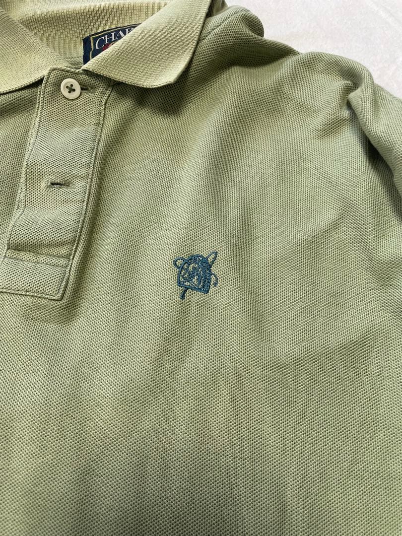 CHAPS RALPH LAUREN ラガーシャツ Lサイズ ライトグリーン
