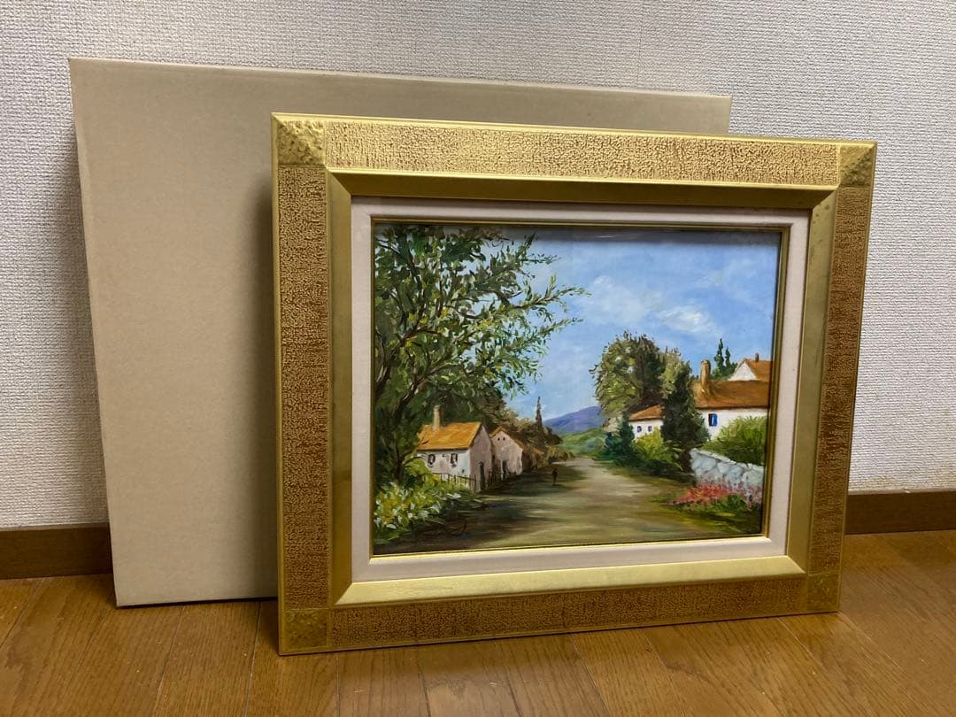 油彩　油絵　プロバンス風景　<神戸佳子> 美術年鑑掲載作家　直筆サイン　Ｆ６号