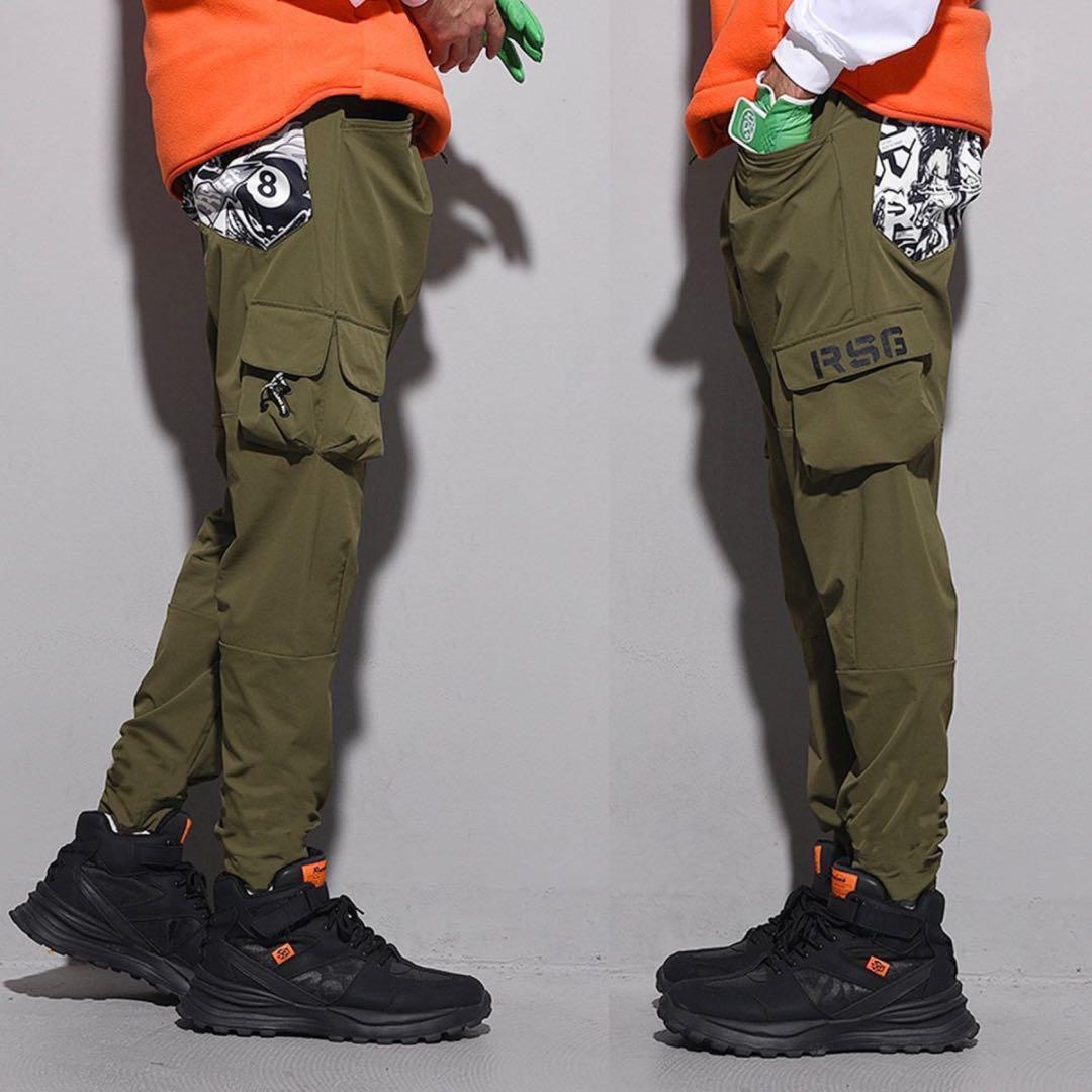 新品 ラッセルノ ゴルフ カーゴ ロングパンツ カーキ L 5 カーゴパンツ