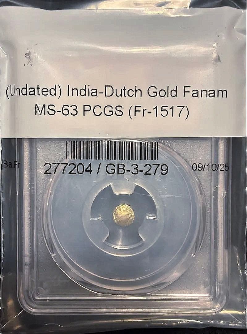 【PCGS MS63】オランダ領インド 金貨 トゥティコリン Fr.1517