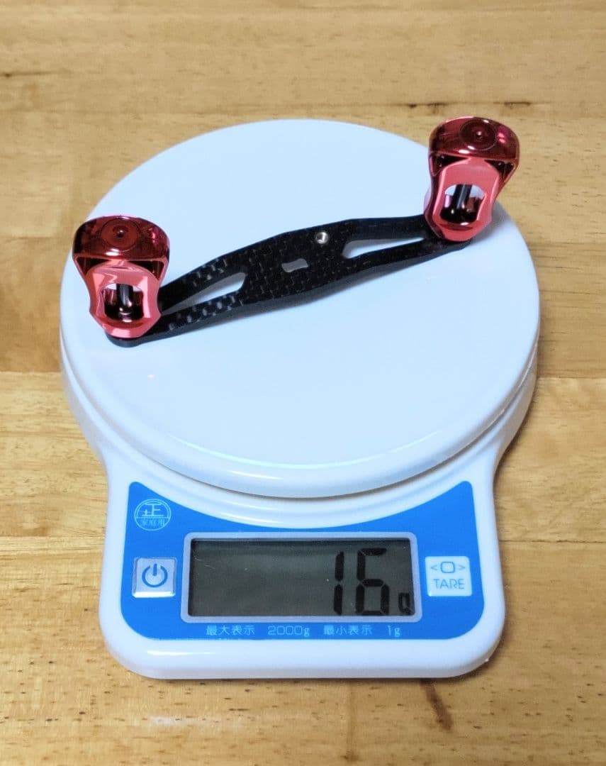 【売切】シマノ用 オフセットカーボンハンドル 85mm／レッド