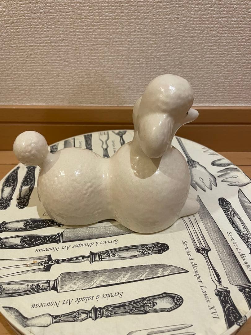 リサラーソン ホワイト プードル　陶器オブジェ
