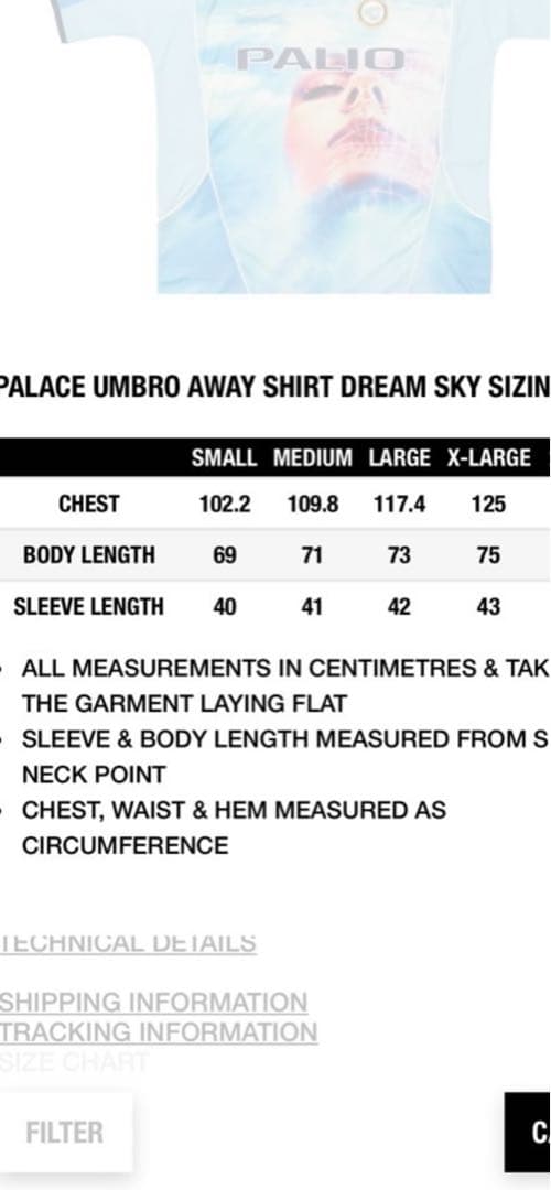 palace umbro  shirt Lサイズ
