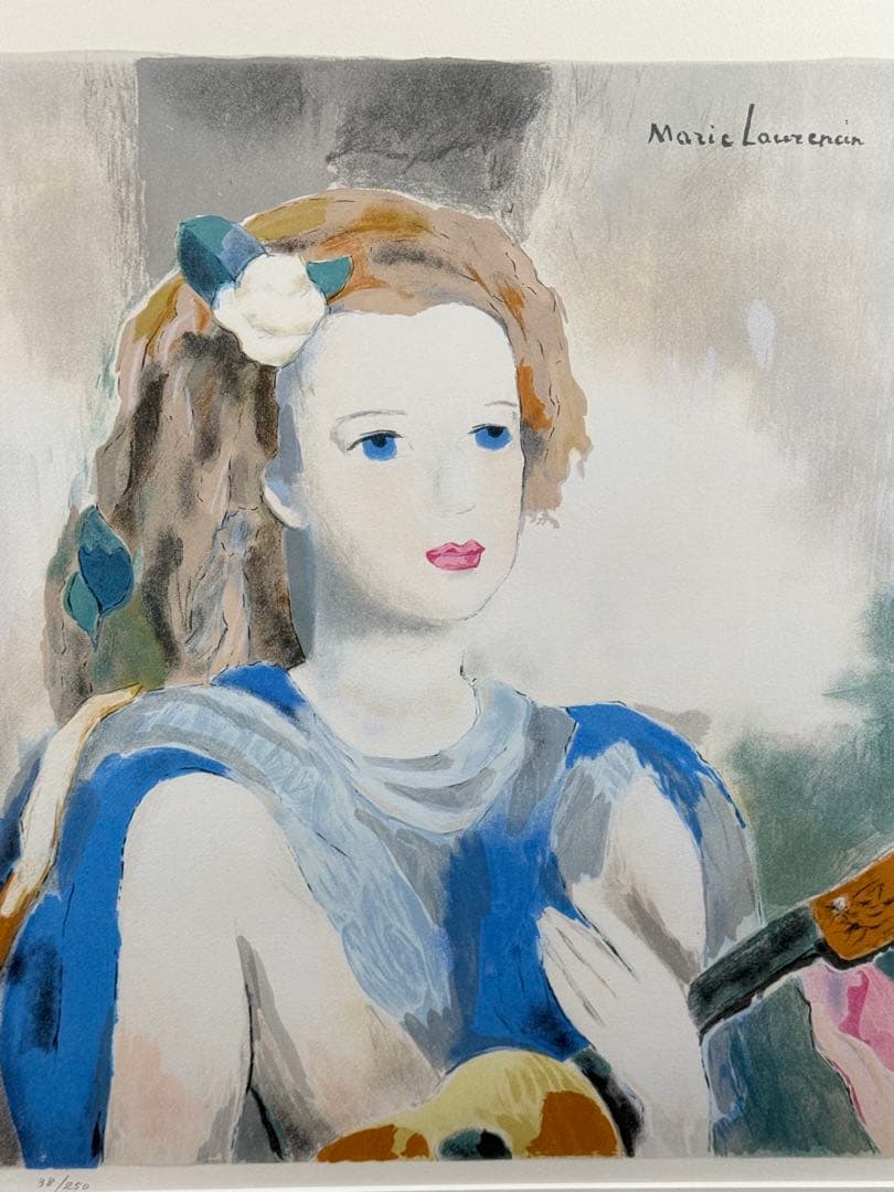 Marie Laurencin《ギターをもつ乙女》 リトグラフ