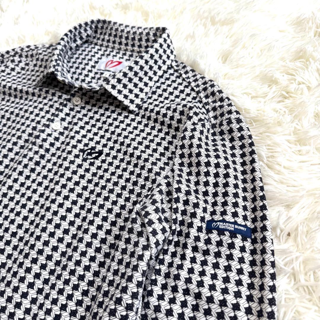 【極美品】マスターバニーエディション　千鳥格子 長袖ポロシャツ　ロゴ刺繍　XL