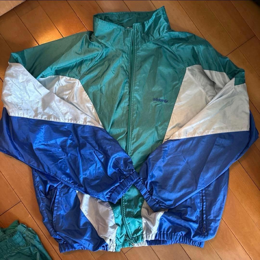 adidas カラーブロックナイロンジャケット 90s アディダス