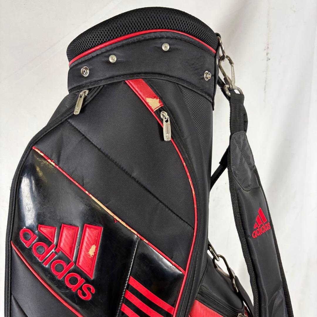 アディダス adidas キャディバッグ ゴルフクラブ 5分割 ブラック レッド