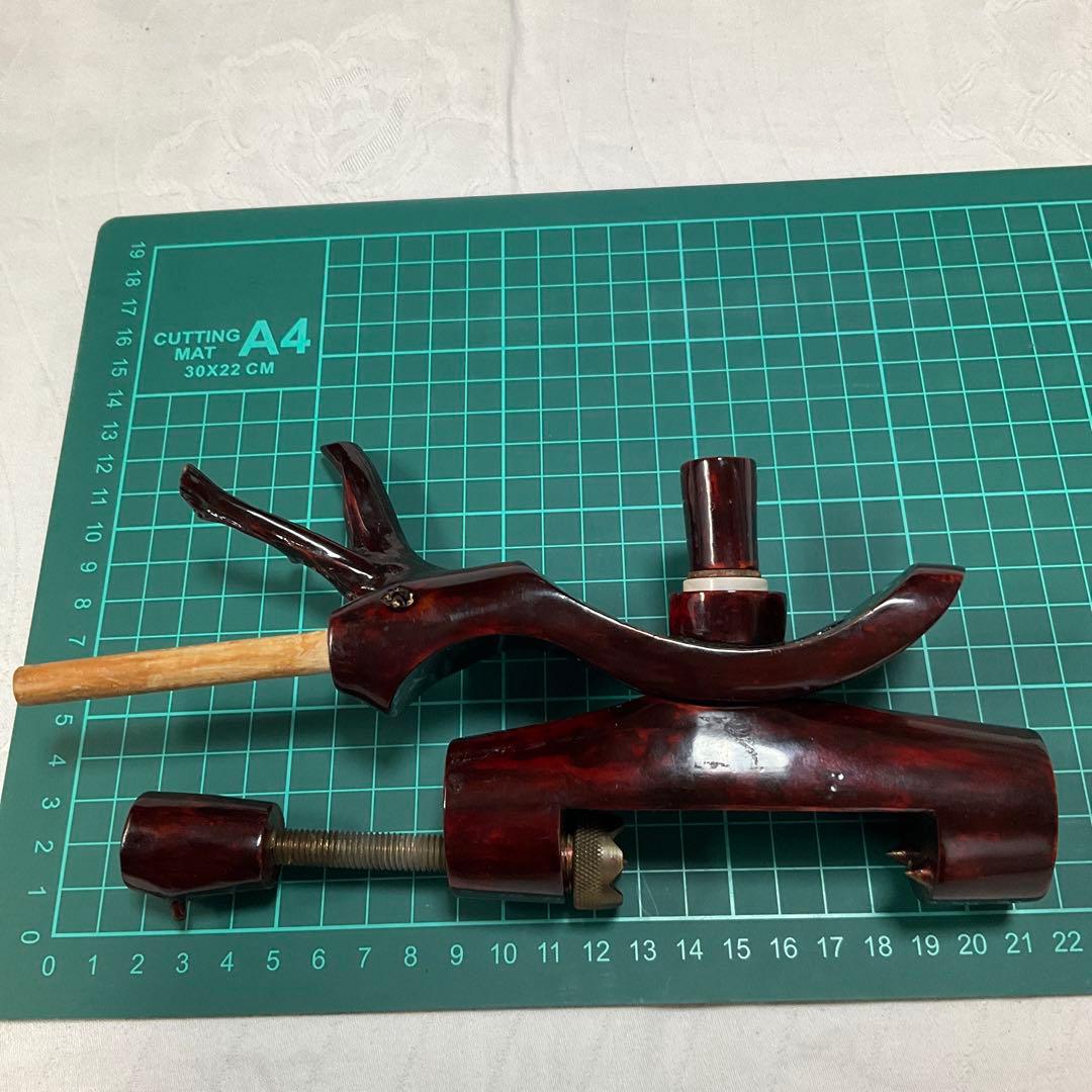 ヘラブナ、天然木万力、竿枕付き天然木竿掛け、（短竿用） 【リメイク品】