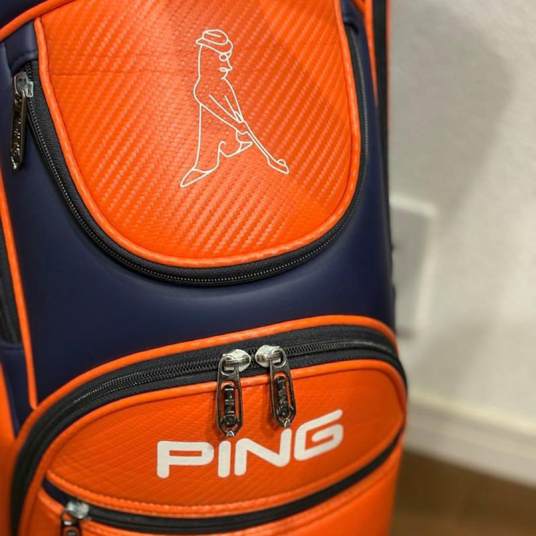 PING ピンの2021年モデル「バイカラー」キャディーバック OR/NV 9型