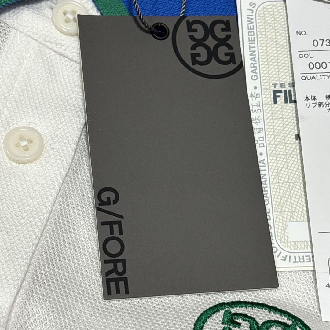 【新品】ジーフォアG/FORE ゴルフ　ポロシャツ　ホワイト　38
