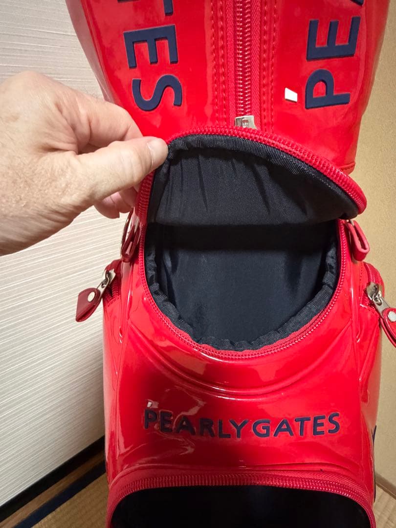 希少　PEARLY GATES ゴルフキャディバッグ エナメル レッド