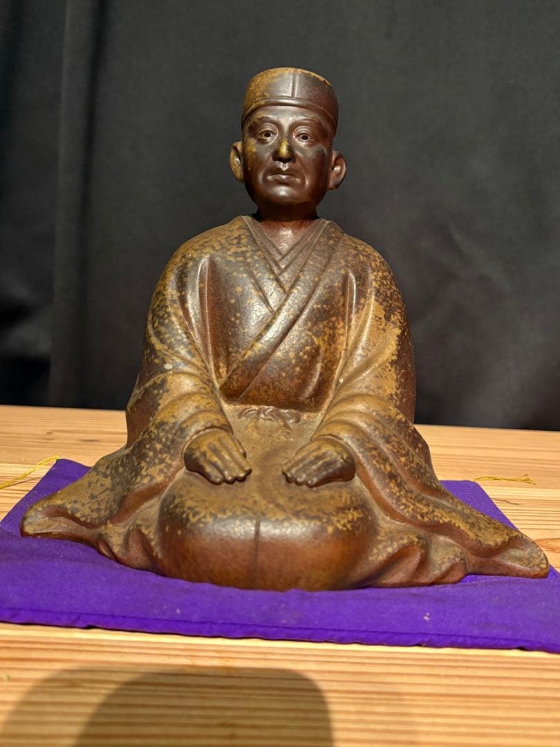 和装人物坐像 陶器置物 茶道 床の間飾り 古風インテリア