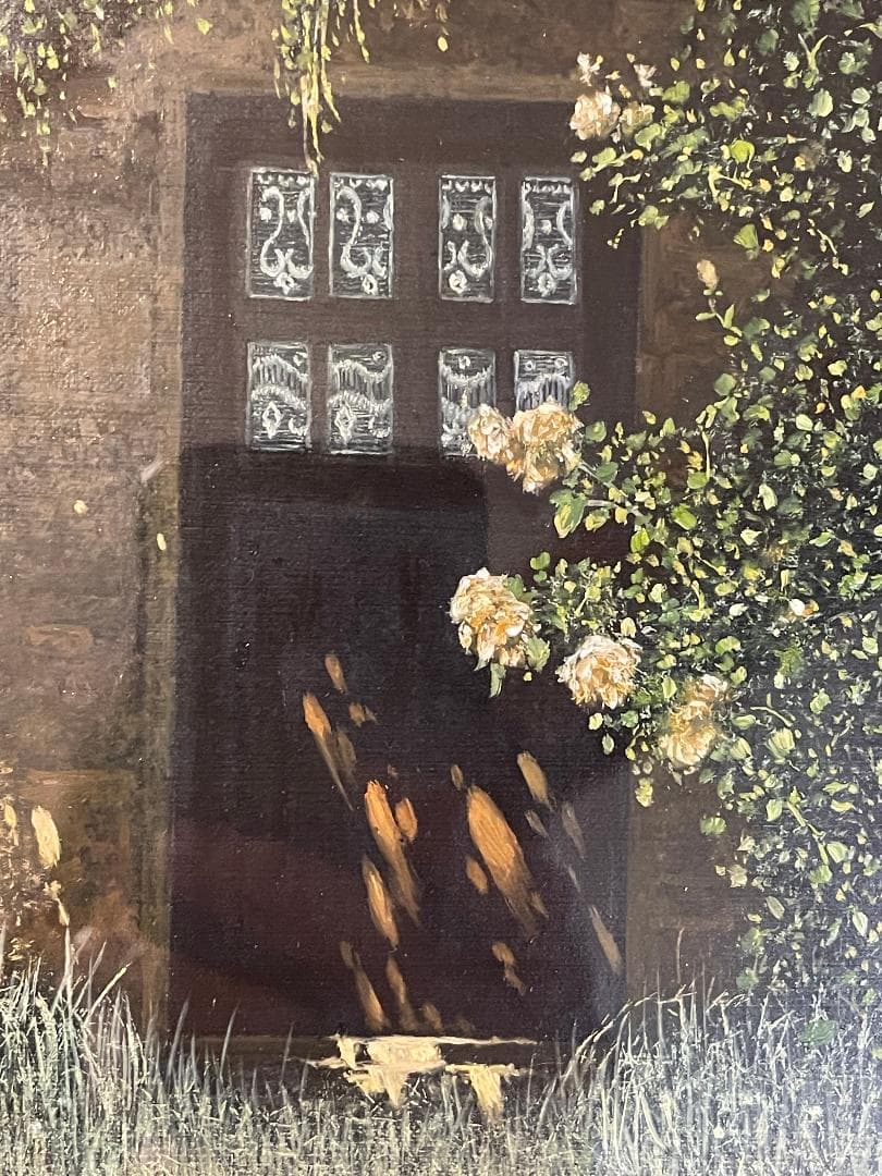 「真作」中司満夫「光の搖らぎ」風景画　油彩画　額装　サイン有り　F3号