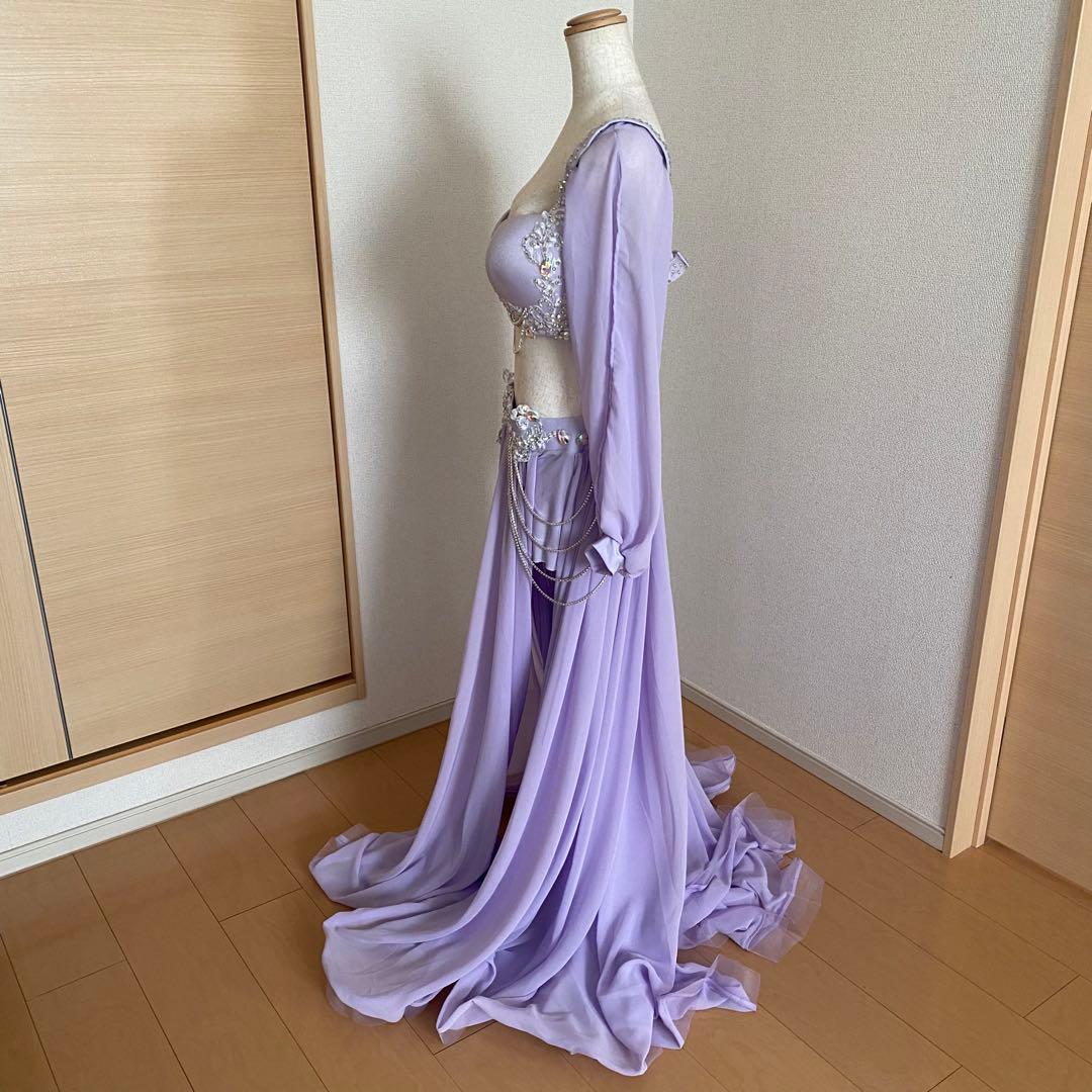 最大値引き！　袖あり　ベリーダンス　パープル　XXL