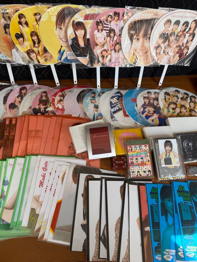 美品　148点　モー娘　うちわ・クリアファイル・ポスター　安倍・後藤・高橋