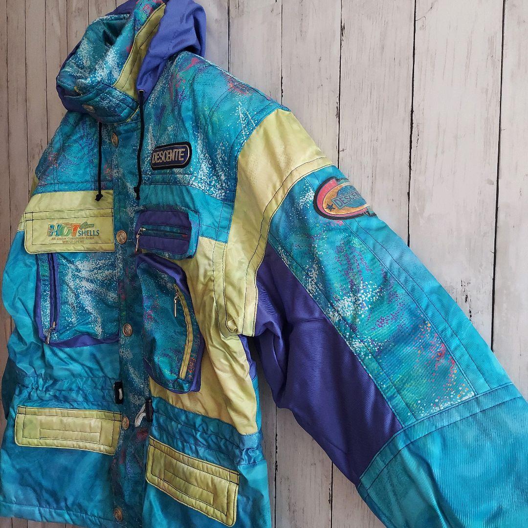 【DESCENTE】デサント スキーウェア 上下セット XL相当 青