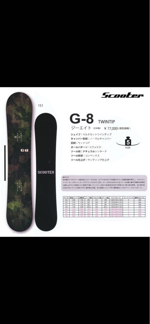 SCOOTER　board　G8 141サイズ　レディース