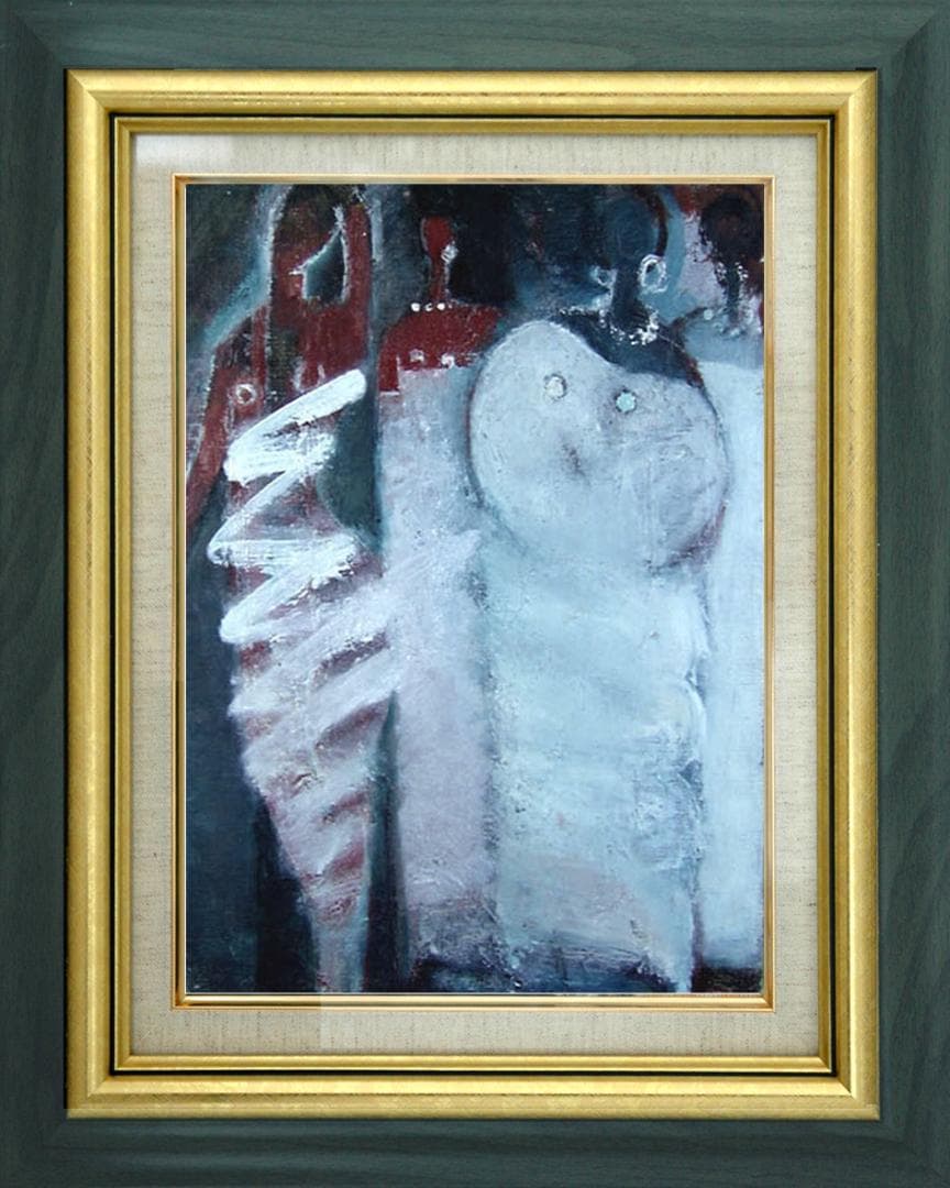 油絵 菅家令子 絵 絵画 インテリア 額付(銀) F4-72023 女性像