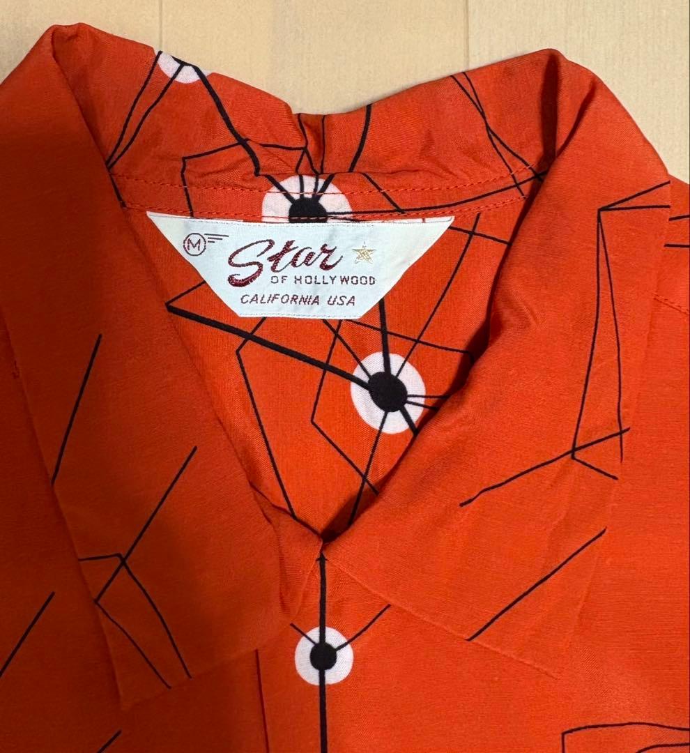 STAR OF HOLLYWOOD 幾何学模様50s レーヨンシャツsize M