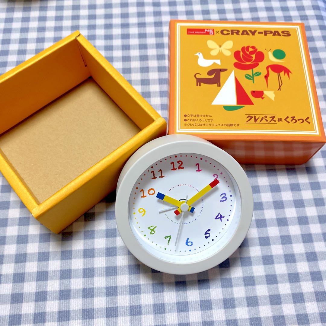 【新品❗️箱、保証書あり】サクラクレパス　置き時計　時計　クレパス