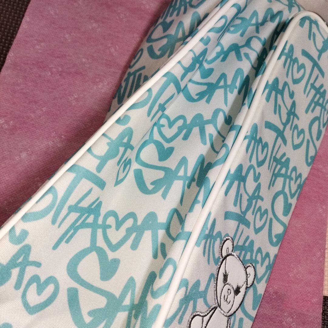 サマンサタバサ ゴルフシューズケース　シューズ　バッグ　新品　未使用 水色 白