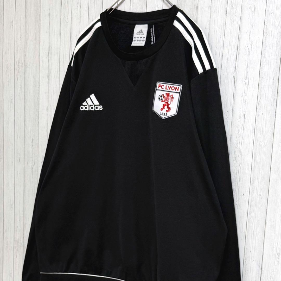 アディダス　CLIMAWARM　FC LYON　ジャージ　刺繍ロゴ　ブラック　L