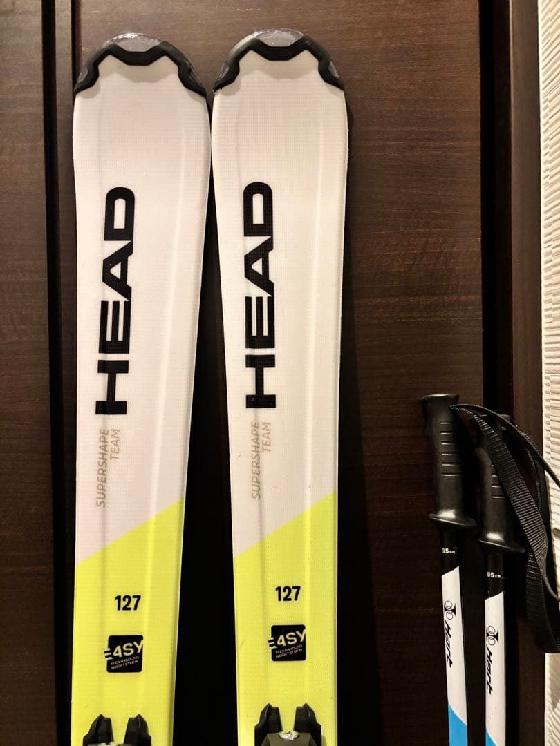 【HEAD SUPER SHAPE】 スキー板【127cm】とポール、ブーツ