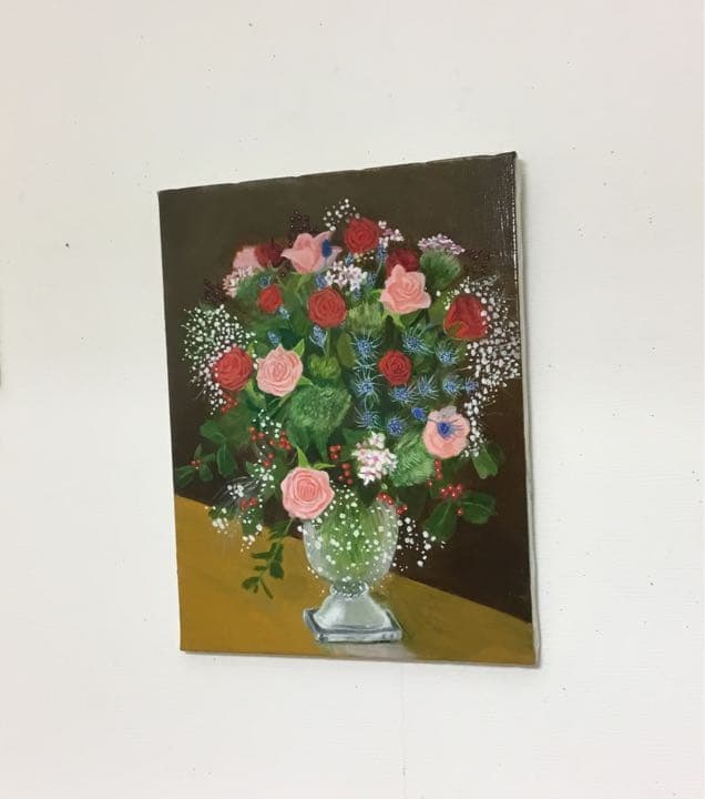 油絵「花　薔薇　22-01」F6号