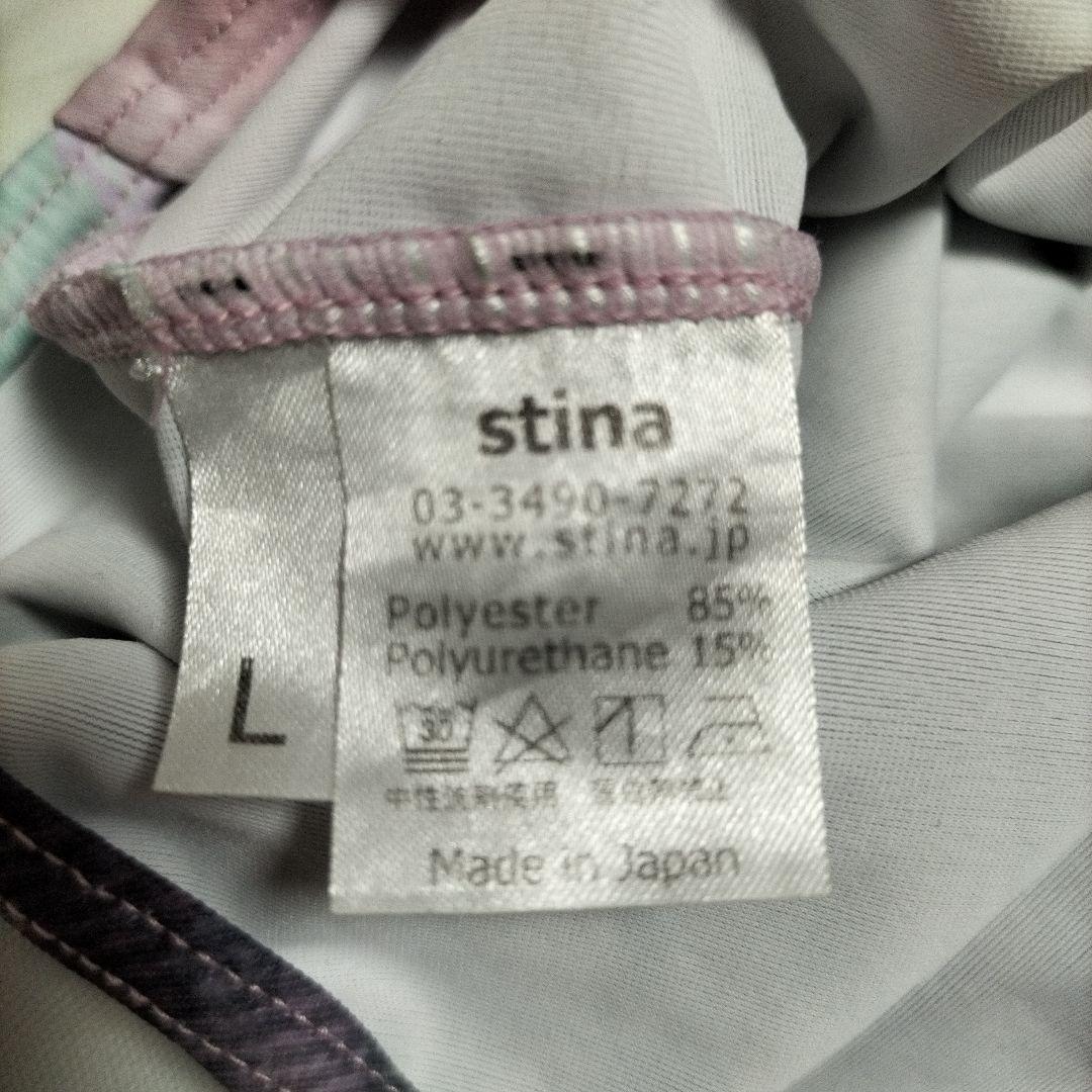 stina 花柄 Vネック レオタード　中古品　Lサイズ